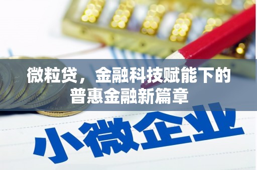 舞钢微粒贷，金融科技赋能下的普惠金融新篇章