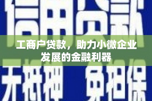 舞钢工商户贷款，助力小微企业发展的金融利器