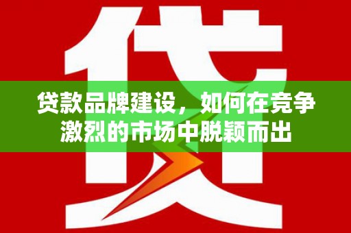 舞钢贷款品牌建设，如何在竞争激烈的市场中脱颖而出