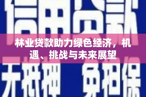 舞钢林业贷款助力绿色经济，机遇、挑战与未来展望