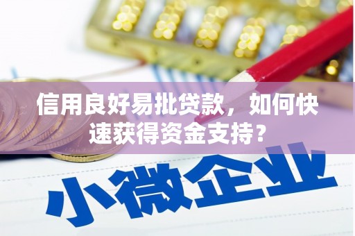舞钢信用良好易批贷款，如何快速获得资金支持？