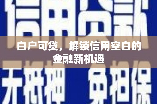 舞钢白户可贷，解锁信用空白的金融新机遇