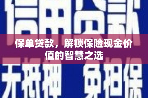 舞钢保单贷款，解锁保险现金价值的智慧之选