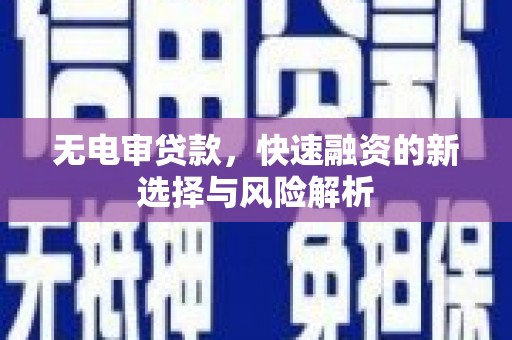 舞钢无电审贷款，快速融资的新选择与风险解析