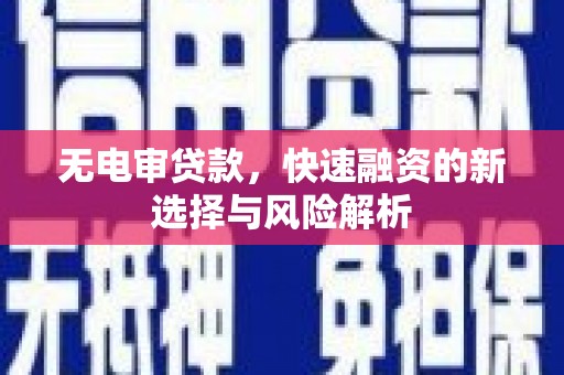 舞钢无电审贷款，快速融资的新选择与风险解析