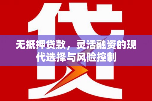 舞钢无抵押贷款，灵活融资的现代选择与风险控制