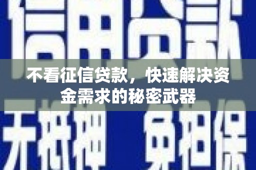 舞钢不看征信贷款，快速解决资金需求的秘密武器