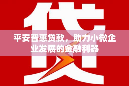 舞钢平安普惠贷款，助力小微企业发展的金融利器