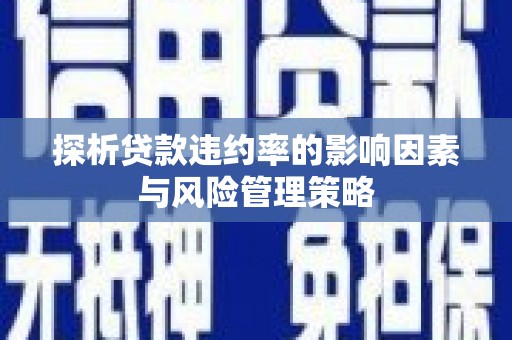 舞钢探析贷款违约率的影响因素与风险管理策略