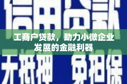 舞钢工商户贷款，助力小微企业发展的金融利器