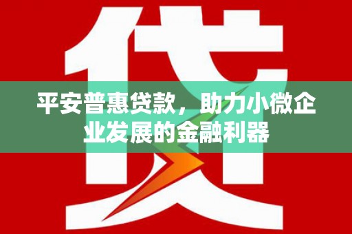 舞钢平安普惠贷款，助力小微企业发展的金融利器