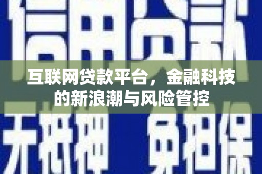 舞钢互联网贷款平台，金融科技的新浪潮与风险管控