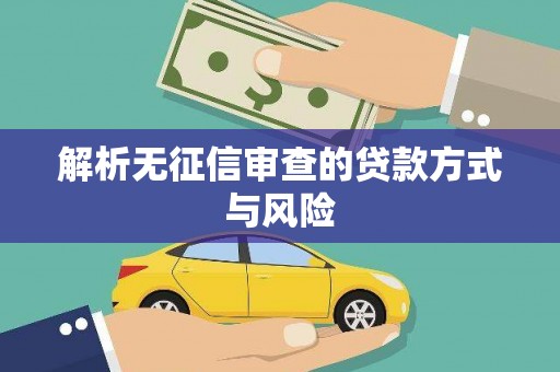 舞钢解析无征信审查的贷款方式与风险
